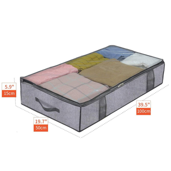 Vikbar förvaringsväska under säng Dammtät förvaringsfack för kläder Quilt Stor kapacitet Garderob Efterbehandlingsväska Two Pack
