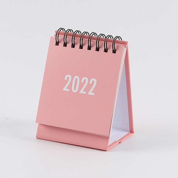 2022 Mini Coil Skrivbordskalender Bärbar Schema Enkel skrivbordsprydnad För Hem Vardagsrum Kontor Gray