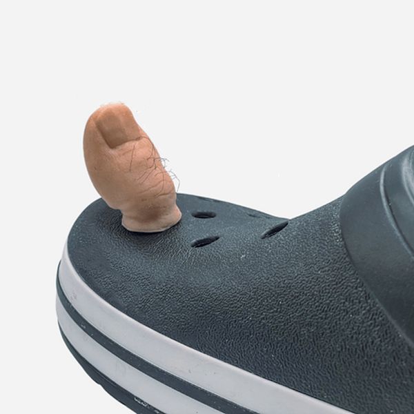Big Toe Croc Charm med hår Återanvändbar lätt skodekor för ihåliga träskor with Fur 5 pcs