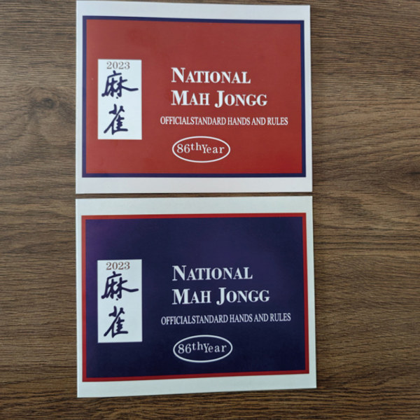 2023 Mah Jongg Scorecard Regler Kort Lättvikts bärbar Mahjong Instruktion för spel Mahjong Red 4pcs