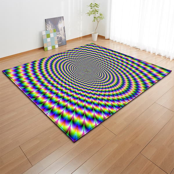 Mjuka 3D- printed mattor Vortexmatta Myra Svartvit visuell illusion Tredimensionell Vortex Vardagsrumsmatta 60*90cm B