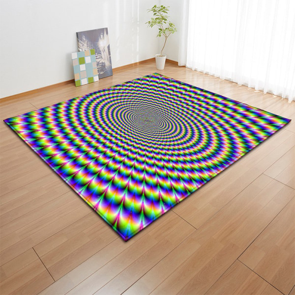 Mjuka 3D- printed mattor Vortexmatta Myra Svartvit visuell illusion Tredimensionell Vortex Vardagsrumsmatta 60*90cm C