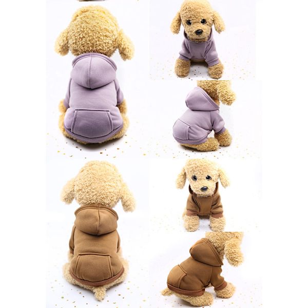 Kattkläder Mjukt husdjur Liten hund Kattrock Luvtröjor Sporting Valp Kattunge Tröja Kostym Katt Sportkläder Light Purple XS