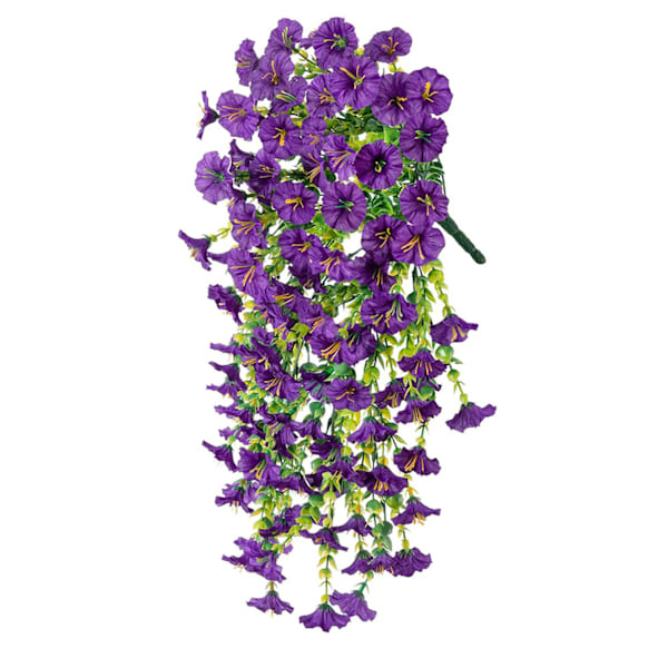 4 stk. Kunstige hængende blomsterplanter til udendørs dekoration, falske pragtblomster, UV-bestandige kunstige blomster Purple