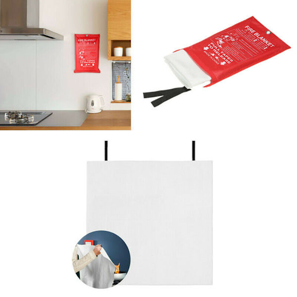 Brandfilt Quick Release Emergency Shelter Glasfiber för hem och kontor 1m