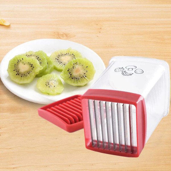 Speed ​​Slicers Med Push Plata Strawberrys Slicers i rostfritt stål för kök hem 1pc