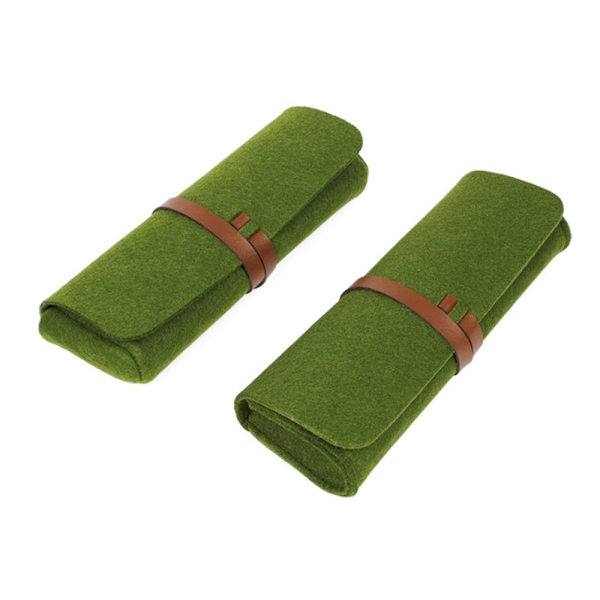 Filtrullpennaväska Bärbar papperspåse med stor kapacitet för flickor pojkar Green
