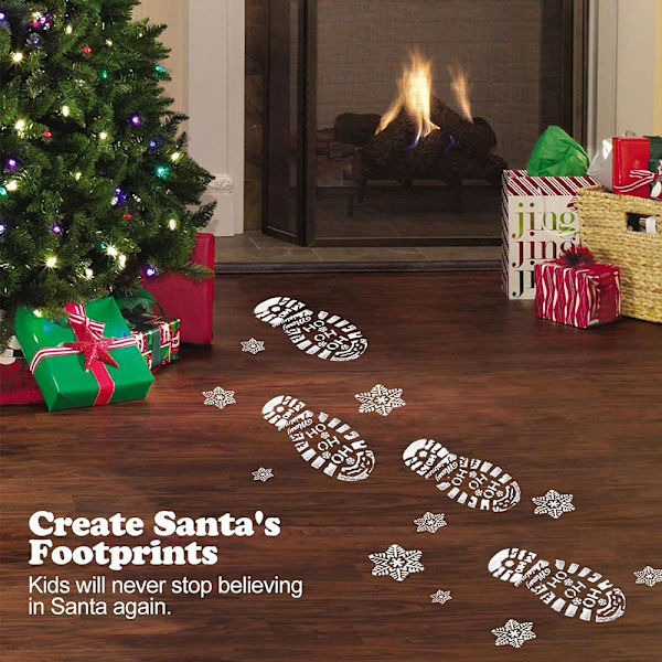 Christmas Footprints Mall Personlig lätt att torka snöflinga gör verktyg för golv 6PCs
