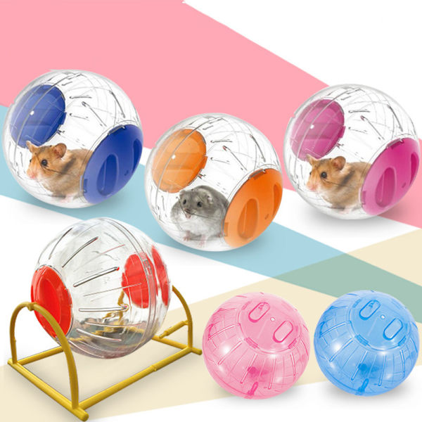 12 cm tyst hamster träningshjul mini löpboll Akryl för hamster Guinea små husdjursmaterial Yellow