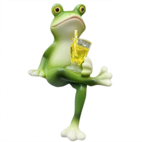 Tipsy Frøer Statuer Sjove Frøer Statue Blomsterkrukke Miniature Frøer Figurer Plantedekorationer Til Krukker 5172