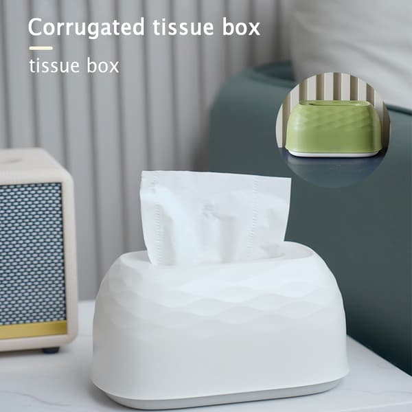 Enkel Water Ripple Tissue Box med vårdammtät organizer White Wall-mounted