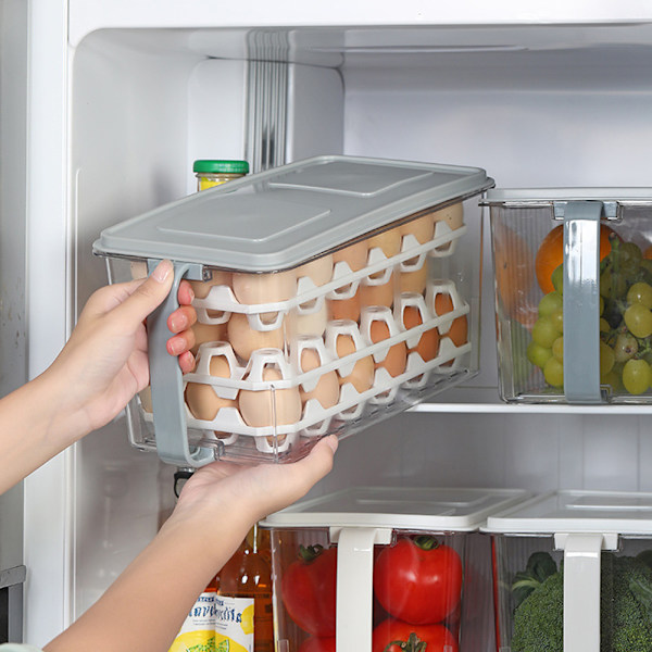 Äggförvaringsbehållare för kylskåpsdörr rymmer 10 räkningar Stor kapacitet Kylskåp Äggbehållare Kökstillbehör 3 Rows Of 3 Pieces 18 Eggs