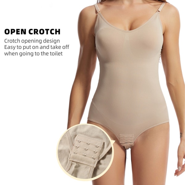 Stringtrosa Shapewear Bodysuit Magkontroll Body Shaper Underkläder Dam svart XS (<40kg)