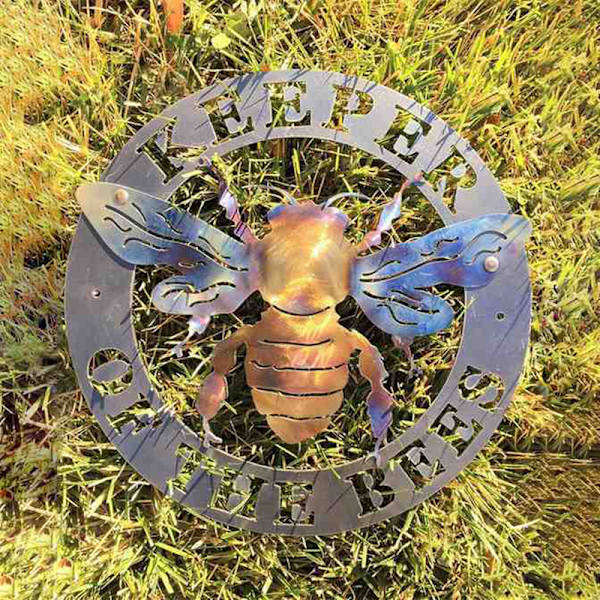 Keeper Of The Bees Metallkonstdekoration Kreativ Smidesjärn hängande prydnad för hemträdgård innergård 4