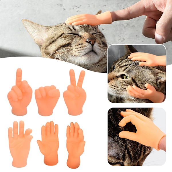 Roliga kattmassagehandskar ​6-delade set Palmformad kostym Cosplayleksak för barn Vuxen 6pcs Set