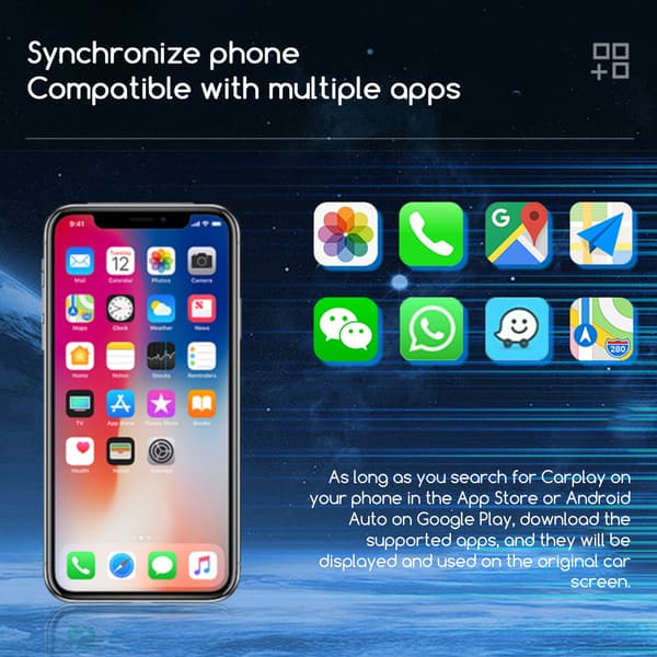Langaton CarPlays -sovitin, viiveetön yhteys, vakaa langaton Androids Auto -sovitin ääniohjaustoiminnolla Black White Label
