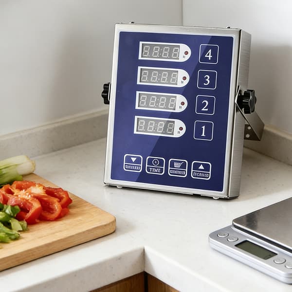 Restaurant 4-kanals påminnelsestimer digital restauranttimer EU Plug