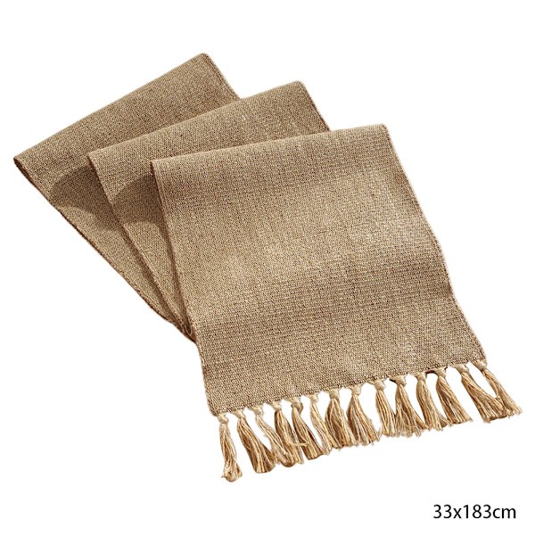 Enkel solid färg bordslöpare hushålls tematta soffbordsflagga för festivalfest Beijing Hemp 33 X183cm 220G