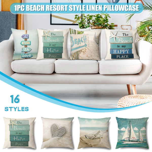 Linne cover dekorativa för hem soffa sommar strand stil Ym150115-3
