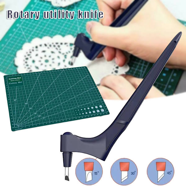 360 graders roterande hantverksskärverktyg med olika vinklar byte av skärhuvud för DIY Precision Carving Kit Set One