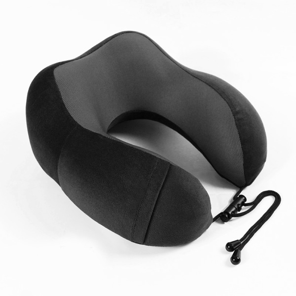 U-form Memory Foam Mjuk nackkudde Rebound Långsam rymdresor Kudde Nackhälsa Black