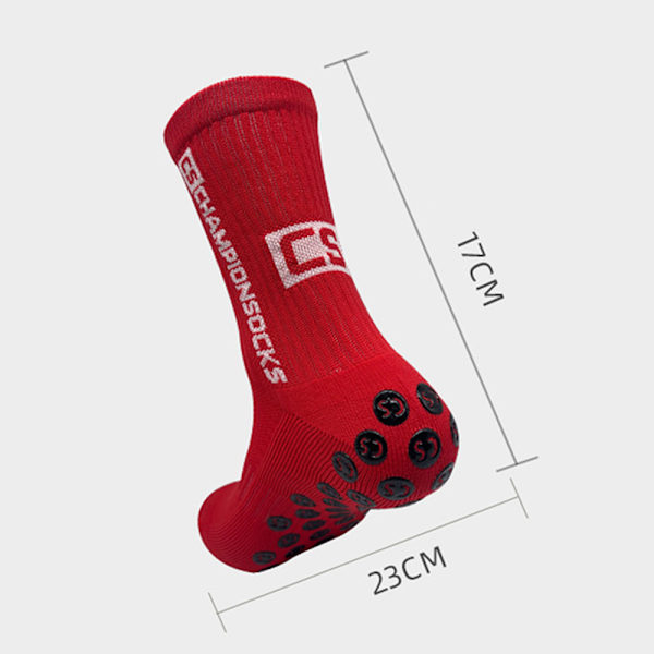Halkskyddande strumpor med högt rör för vuxna svettabsorberande sockor som andas för fotboll fotboll Red 5 Pairs