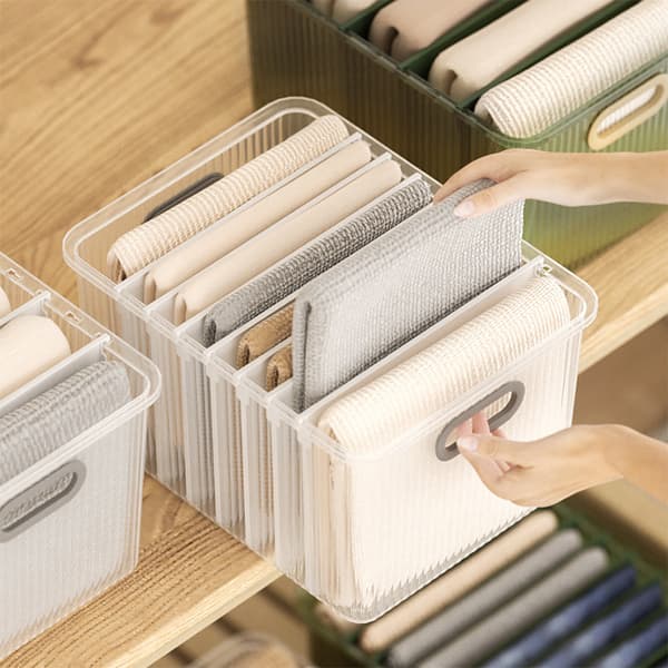 Garderob Kläder Förvaringsbox Organizer med stor kapacitet Transparent Green 8 Grid