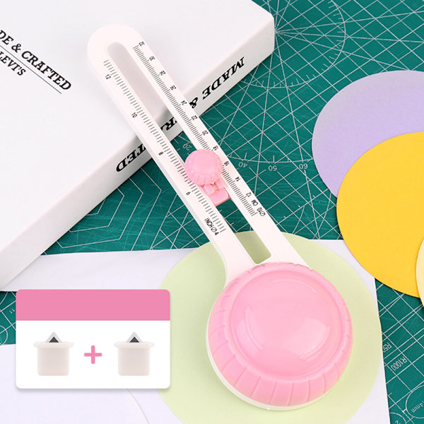 10-32 cm diameter cirkulärt skärverktyg för papperstoppar exakt hantverksskärverktyg för konsthantverk Pink