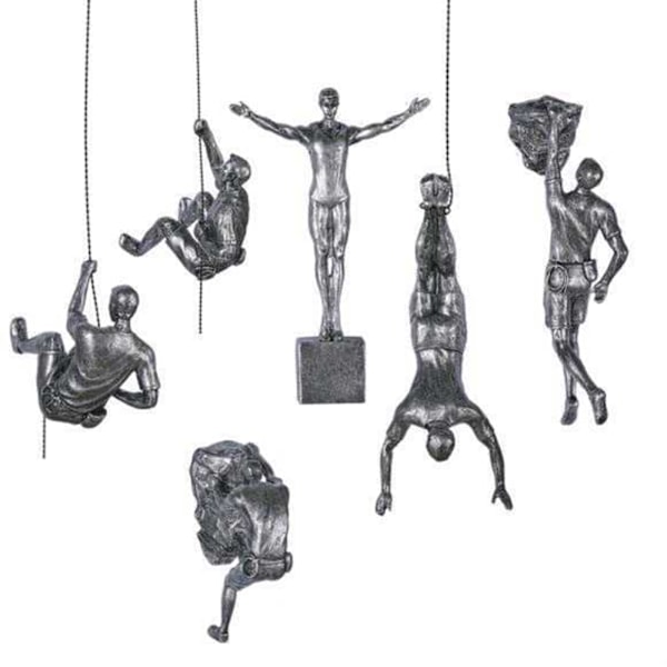 Väggdekoration Nordisk stil Retro Man Klättervägg Bakgrund Väggdekorationer Hängande staty Vardagsrum Bakgrund Copper Black A