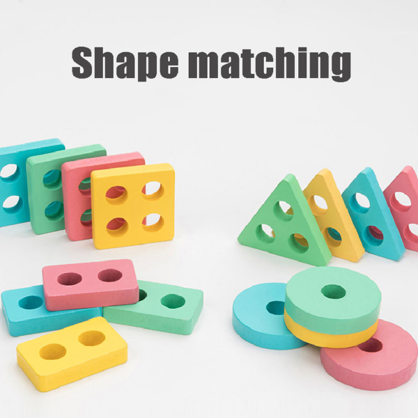 Geometrisk form Matchande block Tänkande logik Träningsleksaker för pojkar Flickor Barn Square