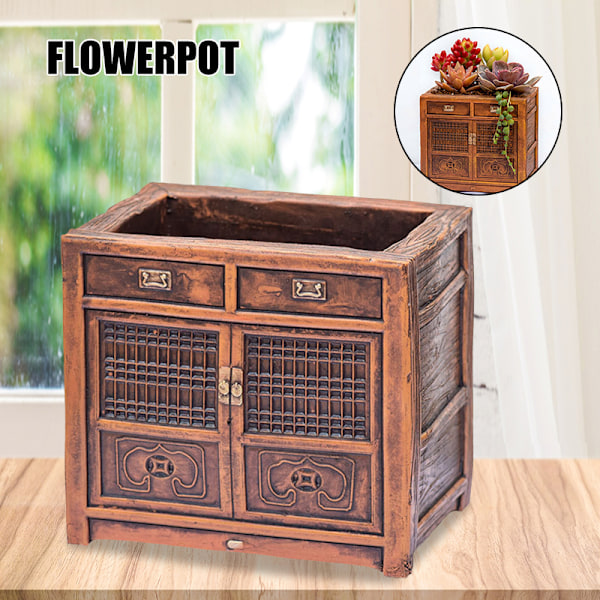Krukor Planteringskärl Harts Retro Nyhet Kruka Desktop Balkong Växt Blomkruka för suckulent växt Behållare Heminredning Flower Pot For Recorder