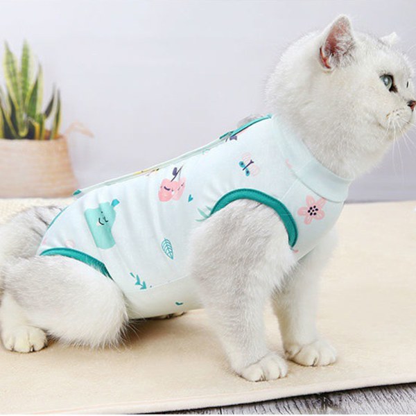 Cat Recovery Suit Katt efter operation Återhämtningsdräkt Husdjurssteriliseringsväst Yellow M
