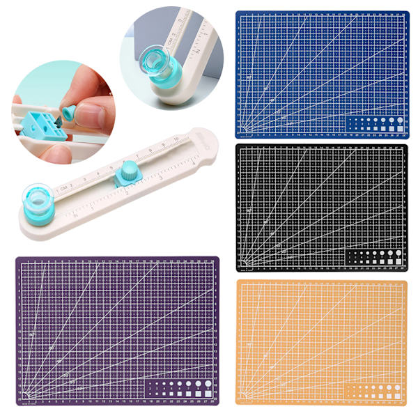 360 ° Roterbar Circle Cutter Skärmatta Kit Hög exakt skala Skärmatta för kompositpapper Cutter and Blue