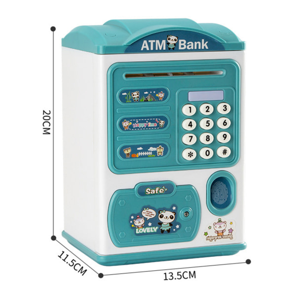 Simulering Fingeravtryck Lösenord Piggys Bank Snygg lättviktsmyntbank för myntsnacks Pengar Blue
