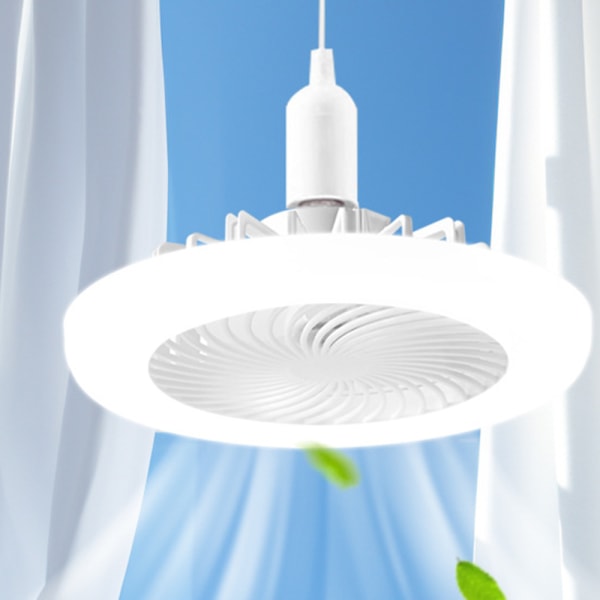 LED takfläkt ljus med E27 skruv Justerbara lägen Airs Cooler för hemmamatsal White