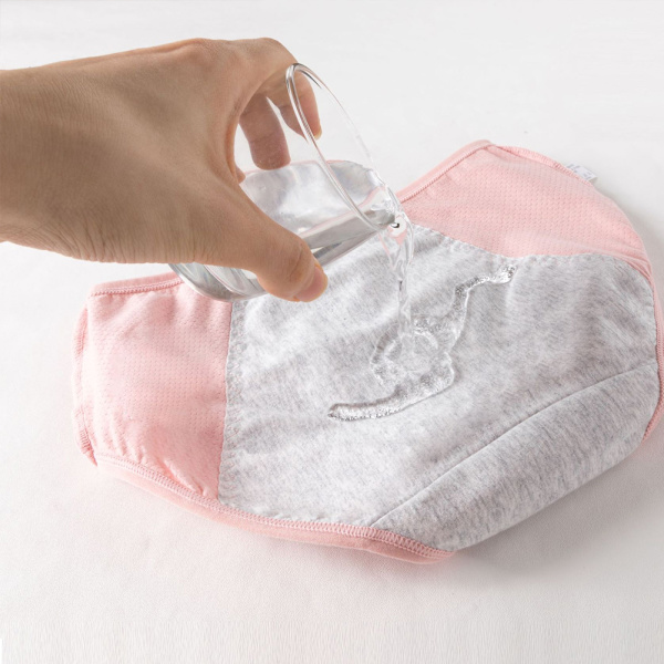 Damernas läckagesäkra kalsonger i bomull för period Bekväma ventilerande trosor Kvinnliga underkläder Light Gray 2XL