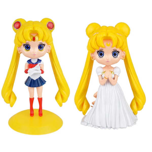 Söt Sailor Moon Action Form Tårta Topper Dekorationer Barn Mini Leksaker Födelsedagsfest Tillbehör 0035