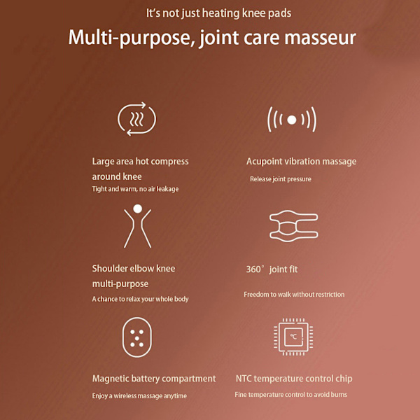 Digital Display Knä Massager Matta Multi Mode Justerbar Massage Device för ledsmärta 2PCS
