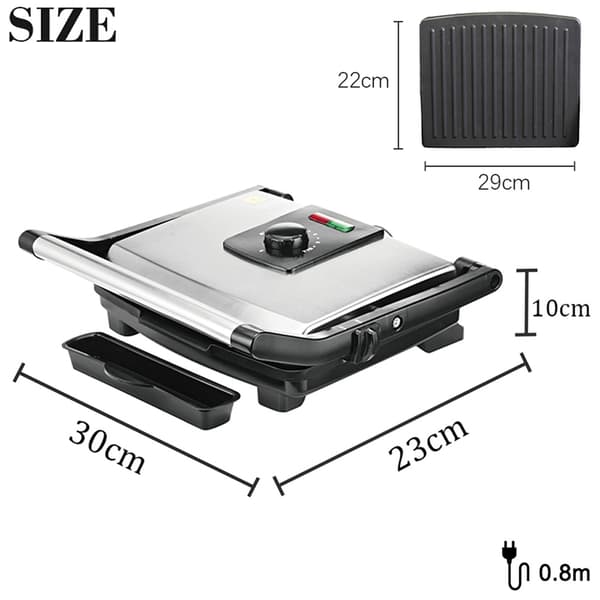 Elektrisk grill Hemgrill Nonstick Smörgåsmaskin med Nonstick Easy Clean Grids