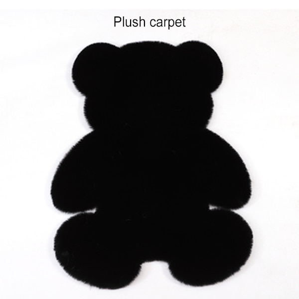 Söt djurformad matta konstgjord fluffig tecknad björnformad matta Faux kaninhår för hemmet sovrum Vardagsrum Gray 60cm*80cm
