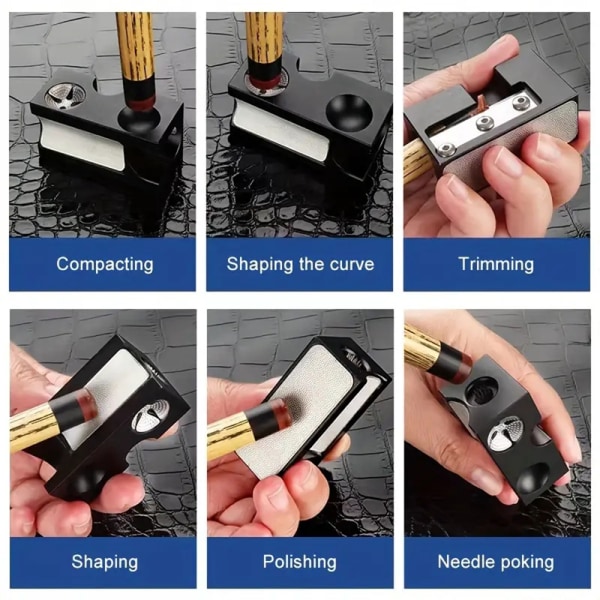 Multifunktionell Pool Cues Tip Shaper Heavy Duty Pool Cues Head Sharpener Pool Cues Tillbehör Black