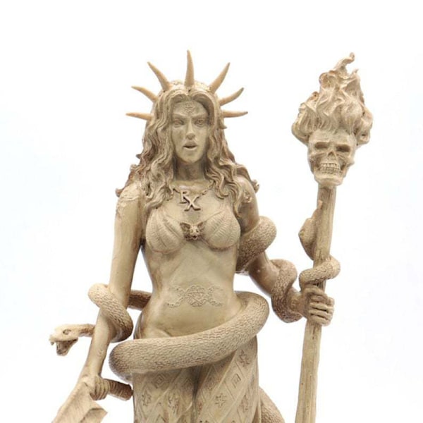 Forntida grekiska skyddsgudsfigur med orm Häxkonst Meditation Alien Staty Mini Resin Ornament Alien