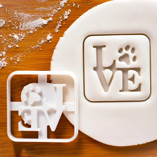 Cookie Cutter Stämpel Alla hjärtans dag Kärleksprägling Imponera pressande stencil Bakverktyg för kex gör-det-själv hantverk Square Heart