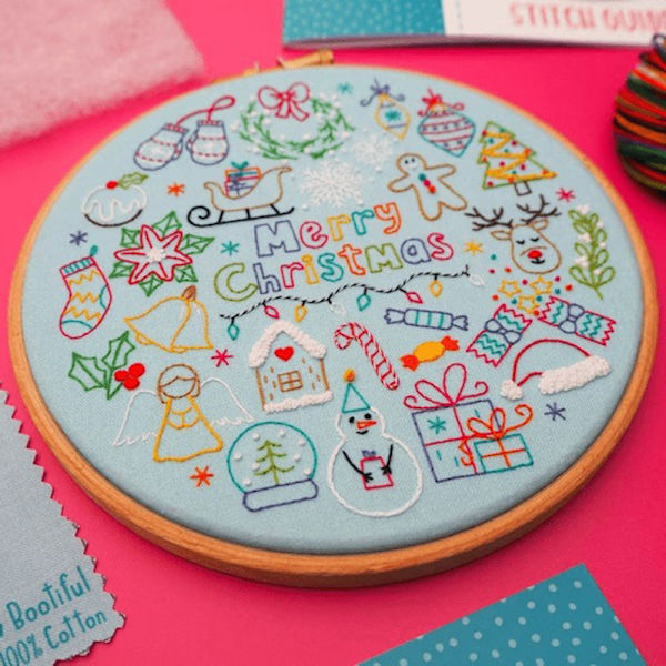 24 Adventsdagar Handbroderi Kit Färgglad sömnad Målning Tillverkningsverktyg Nyhet Julklapp Color