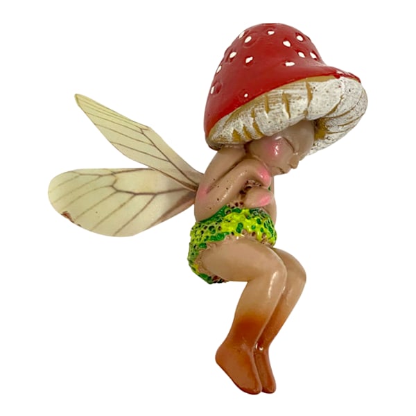 Mini Sovsvamp Fairy Staty Handmålad Harts Hantverk Prydnad För Hem Trädgård Kontorsdekoration Mushroom Fairy