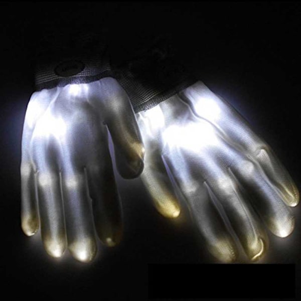 1 STK Kreativ personlighet LED-belysningshandskar Färgglada lysande Halloween julfest Cosplay Present Blinkande handske Colorful