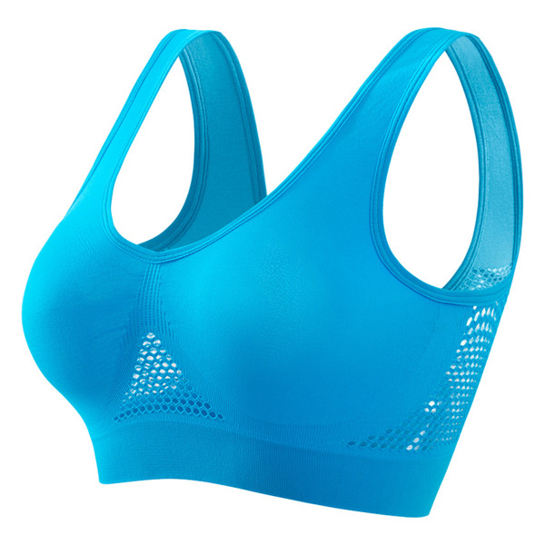 Dam ihåliga sport-bh Seamless Fit linne underkläder för kvinnor dagligt slitage Aquamarine XL
