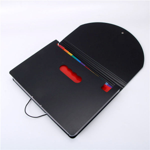Färgglad expanderande fil Dokumentfickor Box 12 mappar Office Paper Organizer Multifunktionell