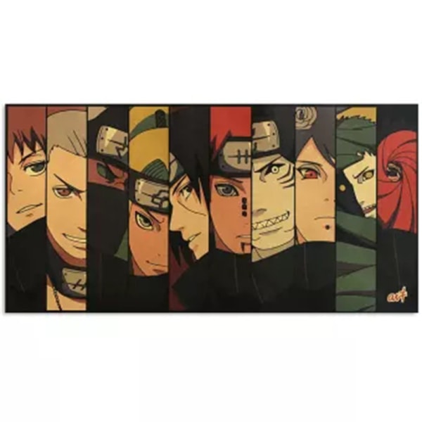 Klassisk vintage anime tecknad Naruto figur affisch rum dekoration klistermärken Heminredning Kraft papper väggdekaler