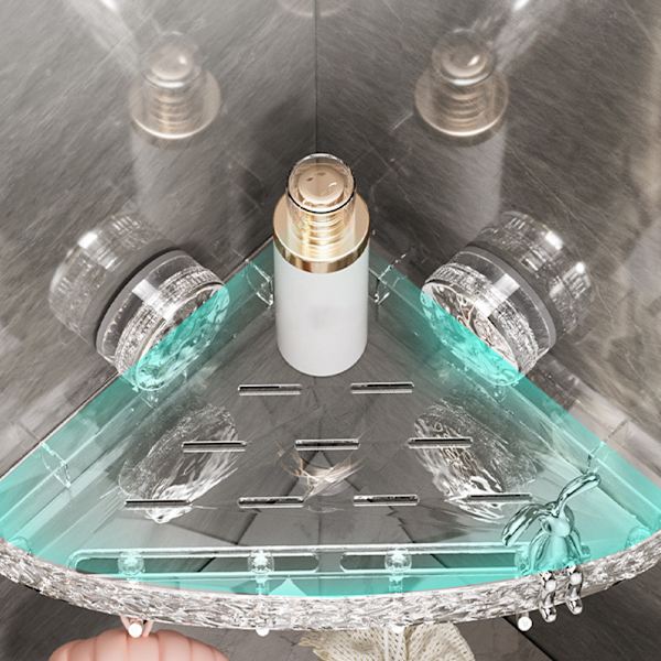 Vatten Ripple Trianglar/rektangel förvaringsställ Stansfritt hållbart förvaringsställ Badrumstillbehör Transparent Triangle